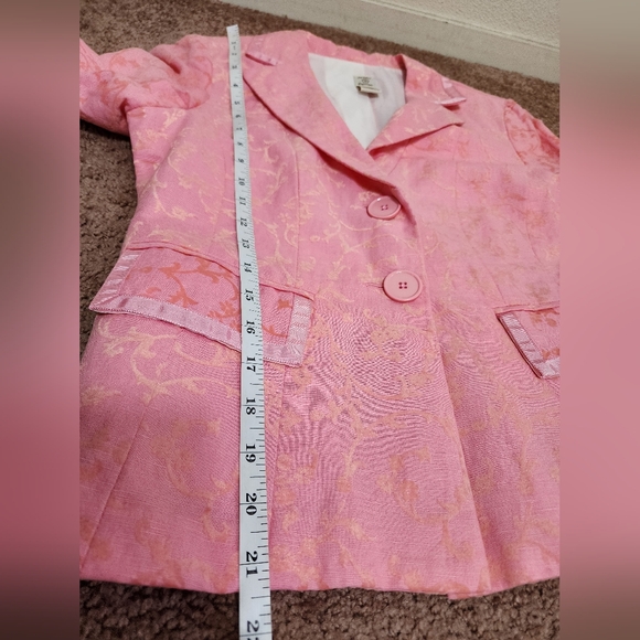 Johnny Was Pink Paisley Jaquard Double Button Collared Blazer Women's Si… - Picture 10 of 11